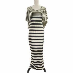 OH My Julian Beige Black Striped Tiered Maxi Dress